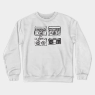 Retro Boomboxes Quad Crewneck Sweatshirt